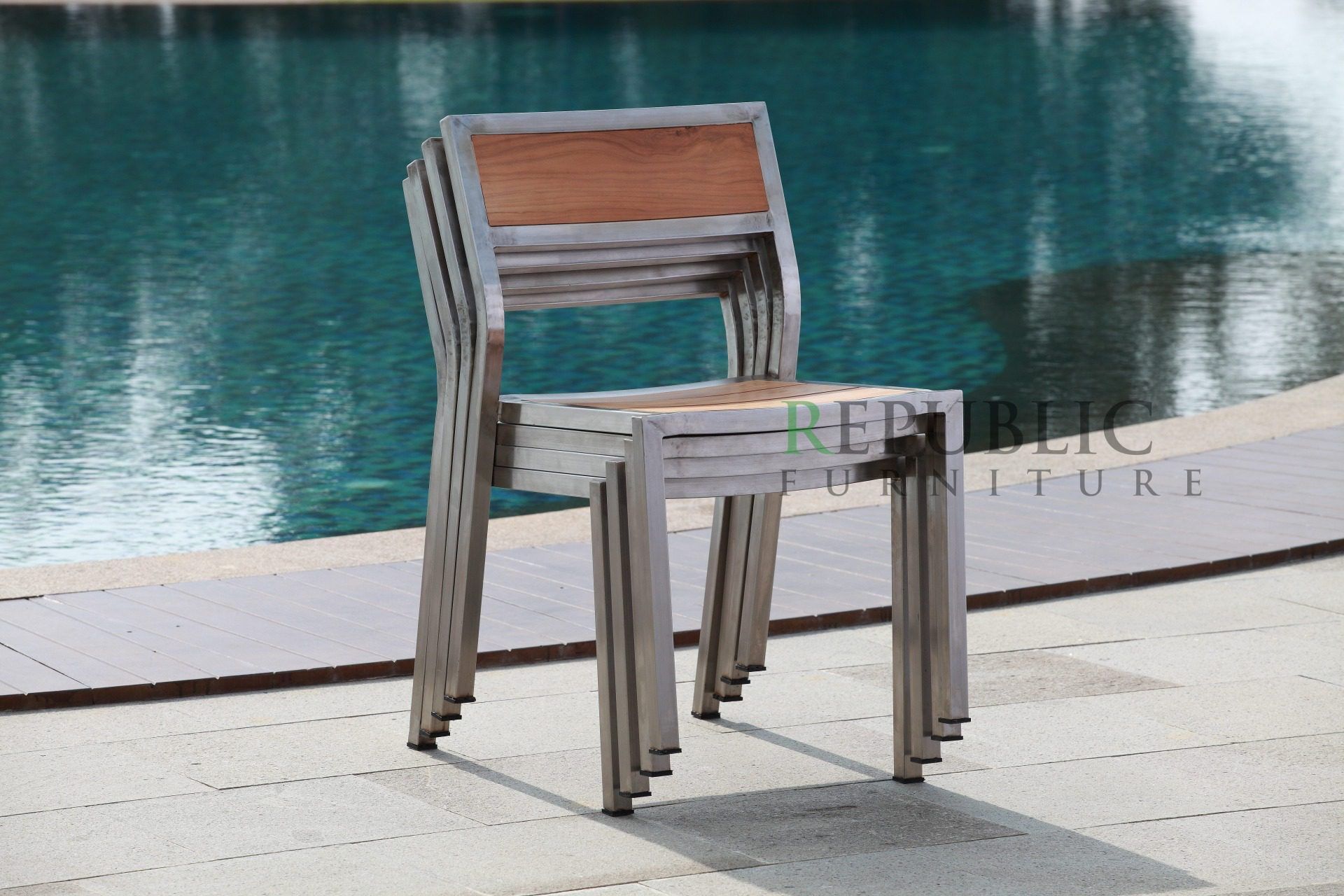 teak outdoor dining armless chair