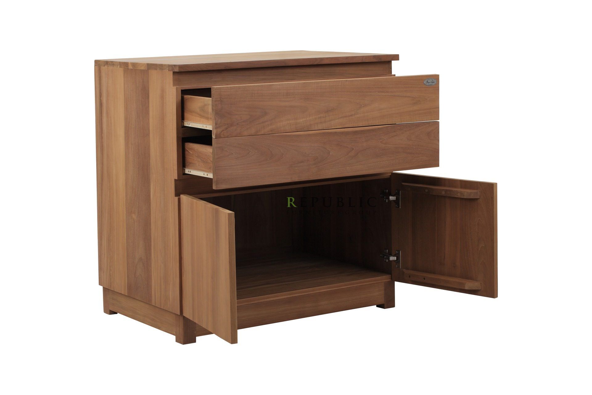 Teak Wood Kuche 2 Doors 2 Drawers