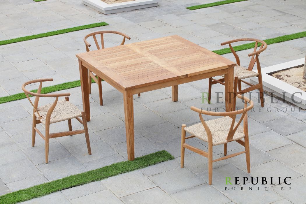 teak outdoor dining table and chairs