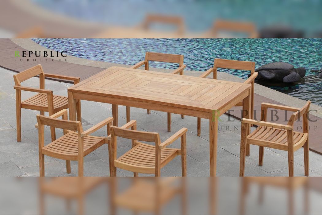 teak outdoor dining table and chairs