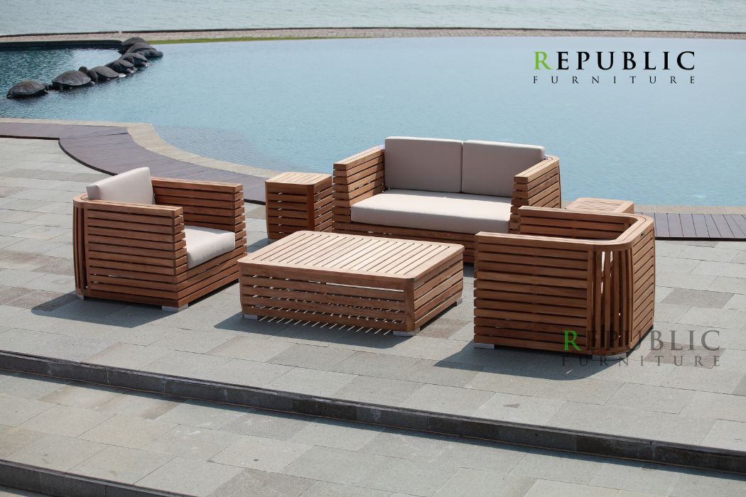 teak wood patio set picardi outdoor with poolside