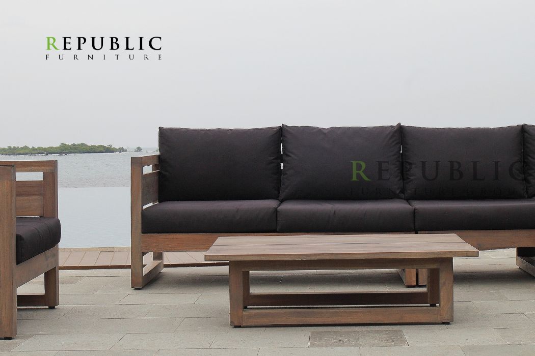 teak wood beach set venture outdoor set with sofa triple deep seating