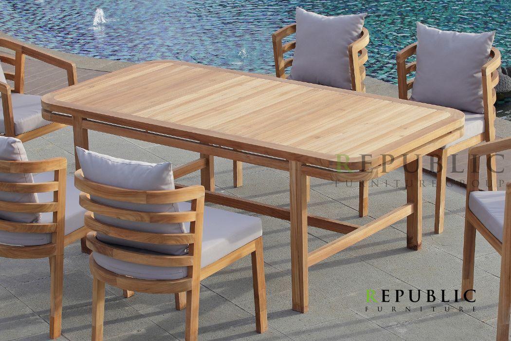 teak outdoor dining table