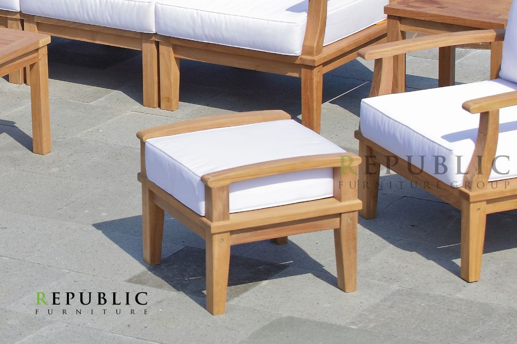 teak wood puebla outdoor set with ottoman