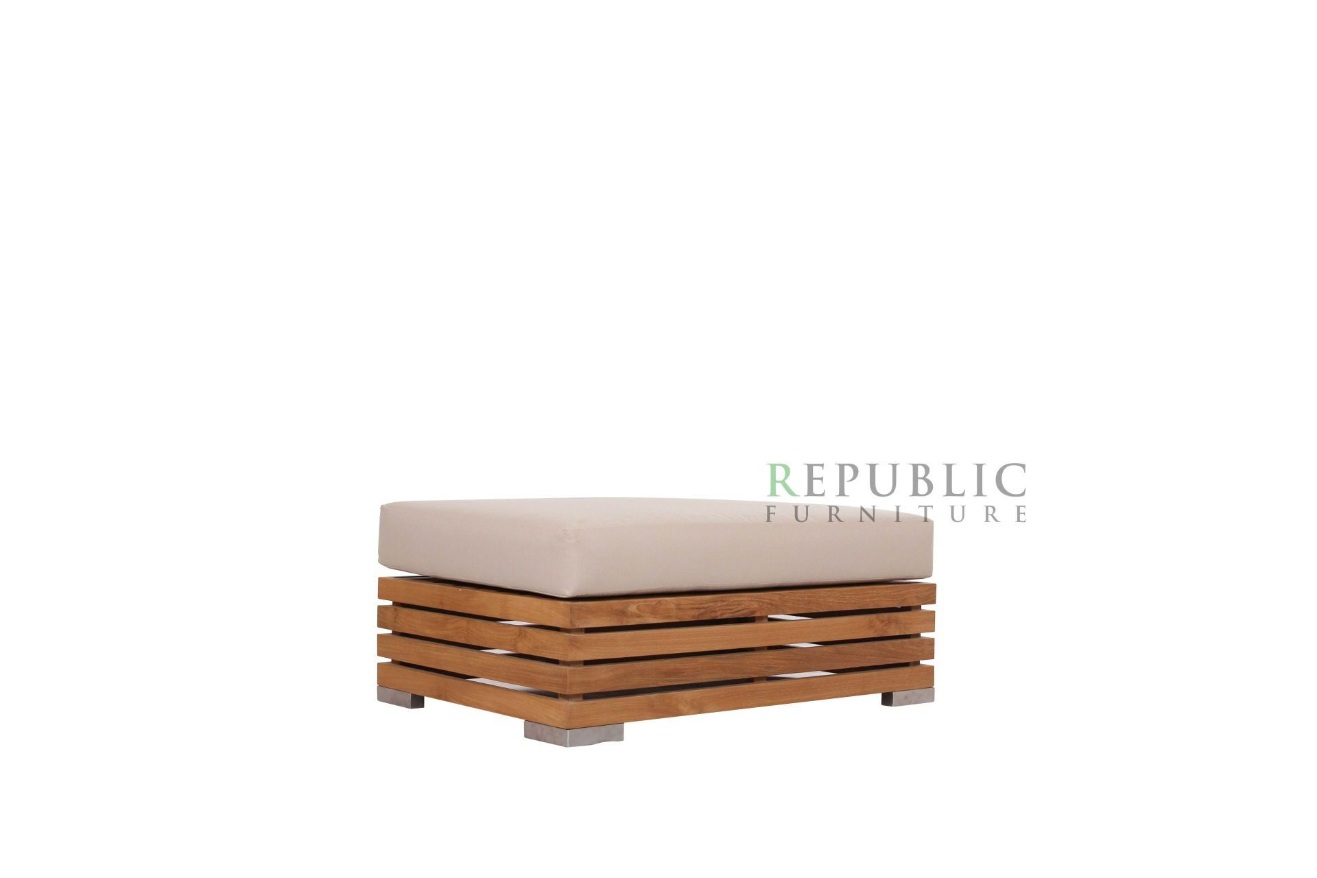 Teak Wood Outdoor Ottoman Picardi