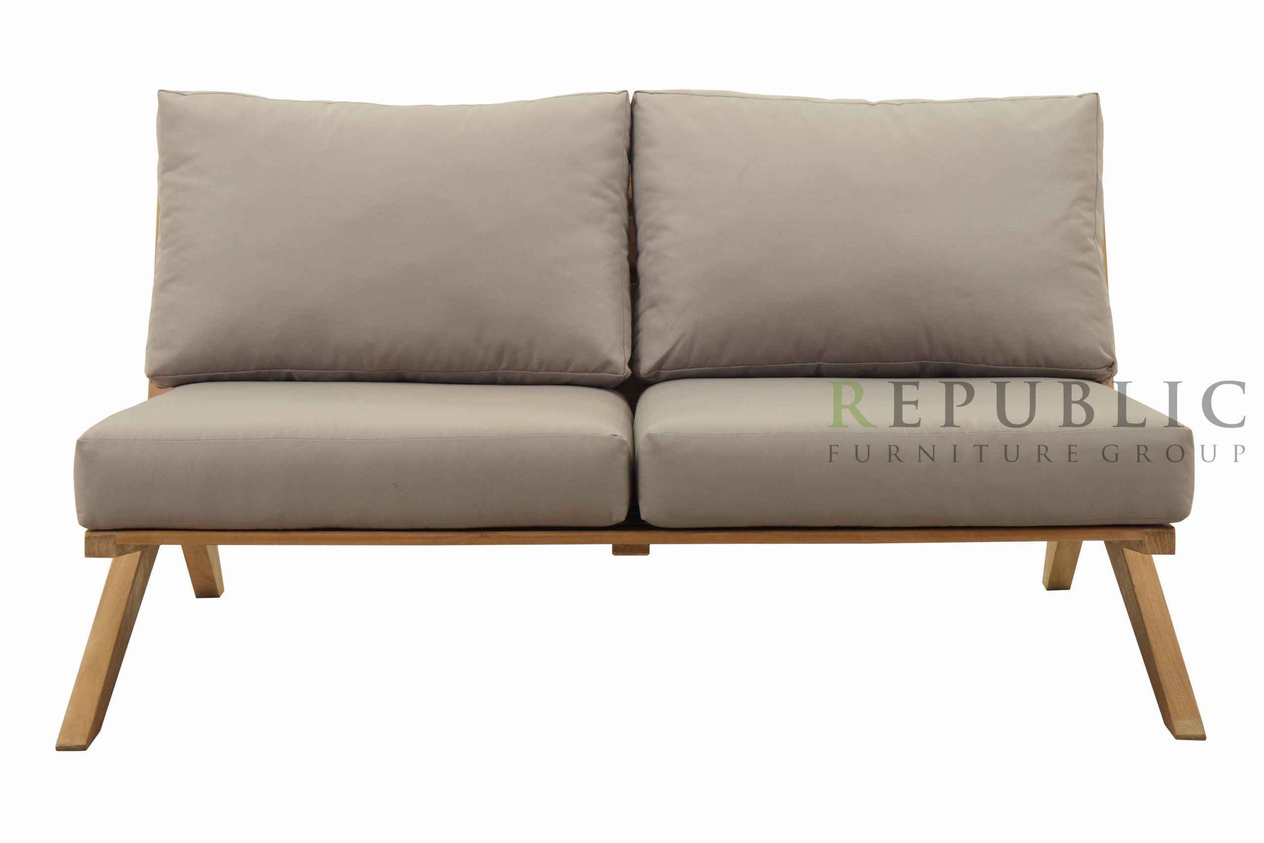 Teak Outdoor Armless Love Seating Bern