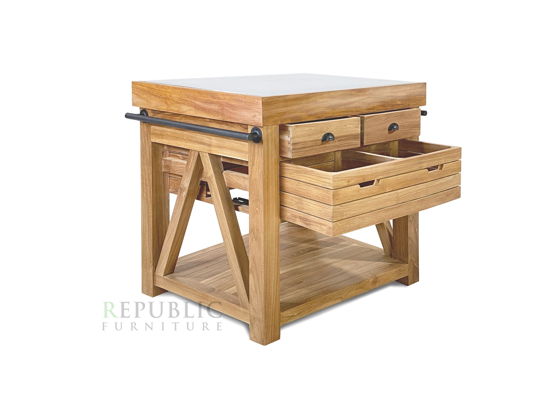 teak outdoor kitchen