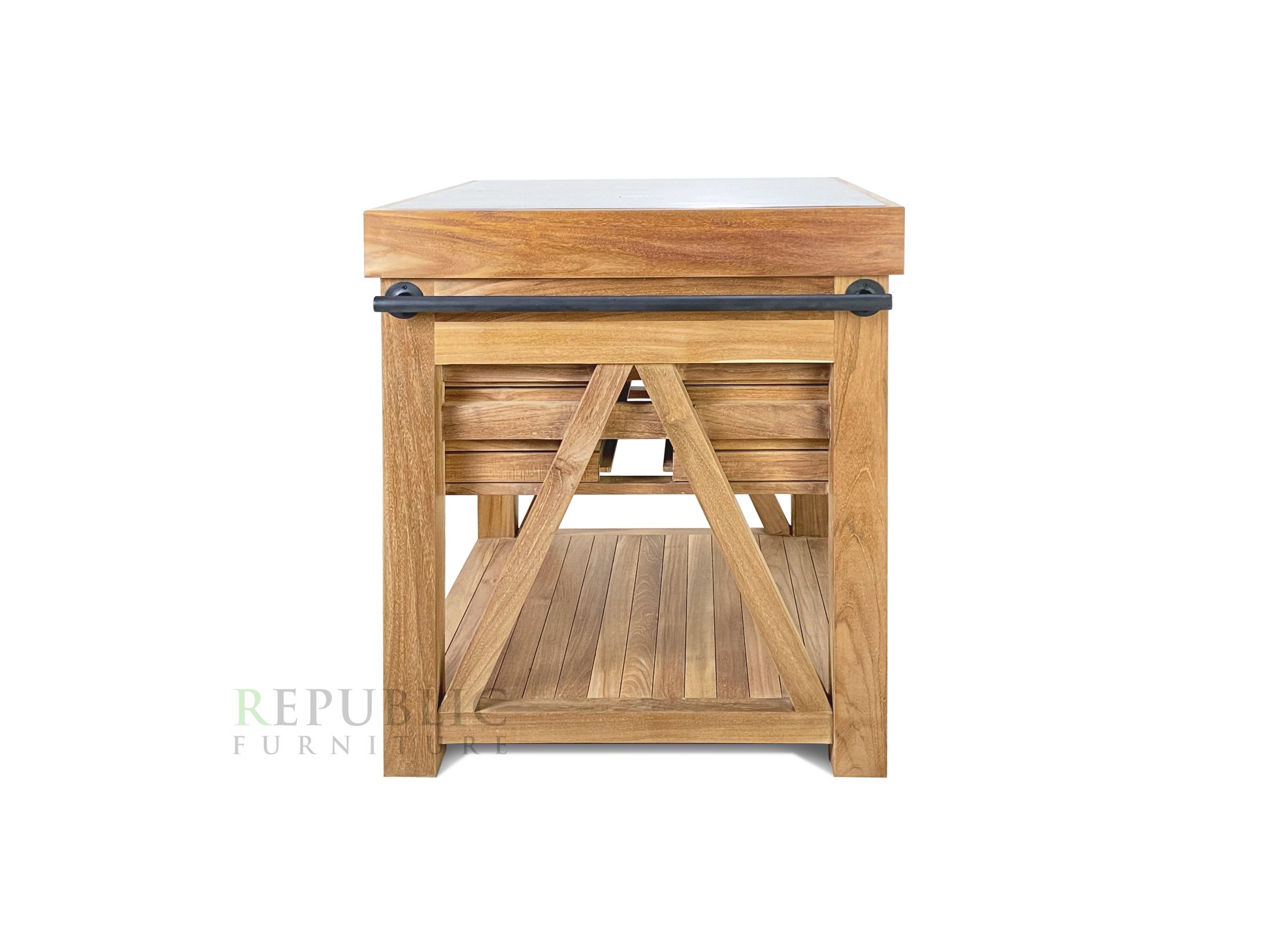 teak outdoor kitchen