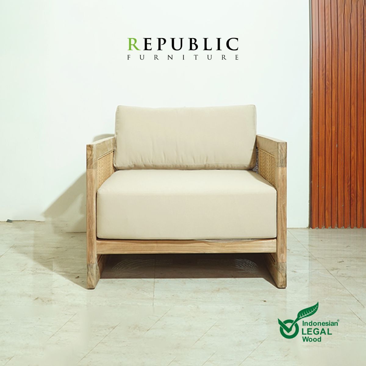 teak indoor sofa