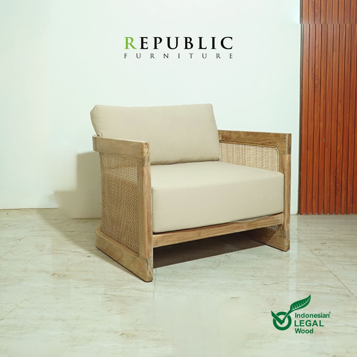 teak indoor sofa