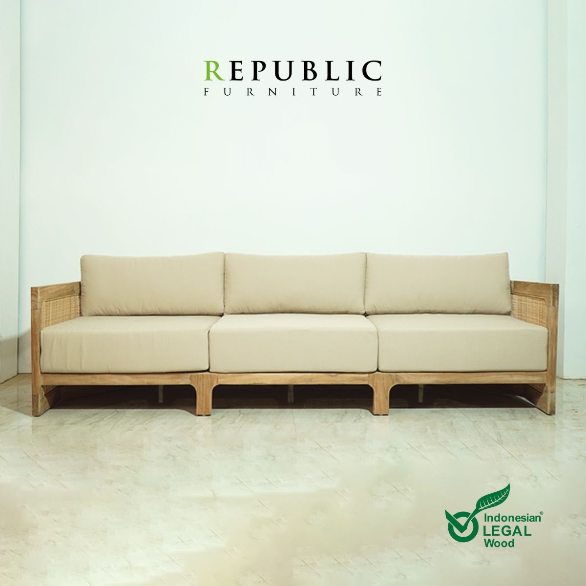 teak indoor sofa