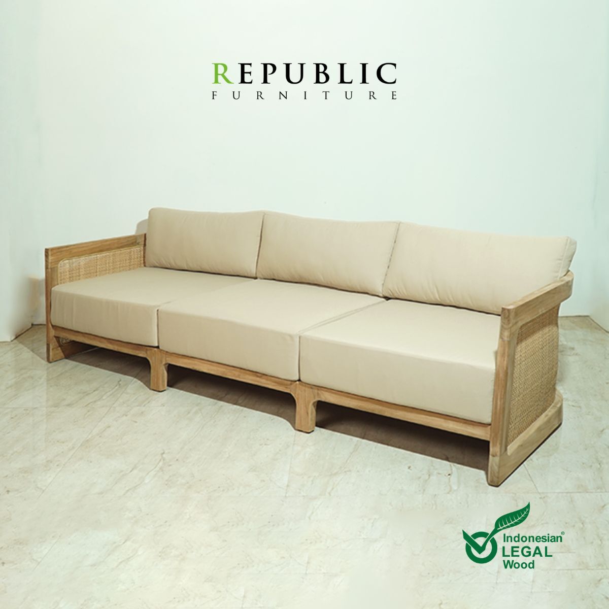 teak indoor sofa